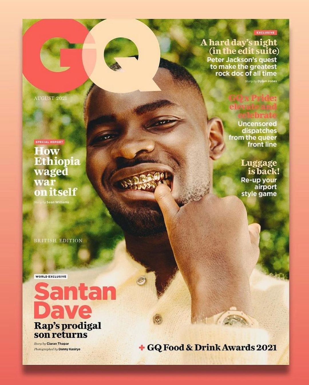 Santan Dave featured wearing an 18K Rose Gold Set in GQ Magazine